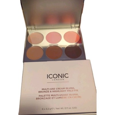 Iconic London Multi-Use Cream Blush, Bronze & Highlight Palette NIB
