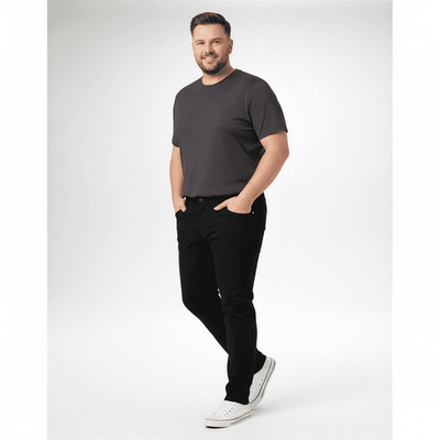 Basic-Stretch Jeans Hose Five-Pocket, Bauchgröße in Übergröße T 0250-Bauch