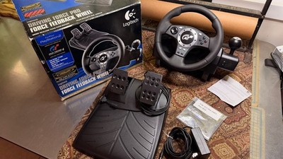 Logitech Driving Force Pro Steering Wheel Pedals PS2 PC USB  / ALL WORKS