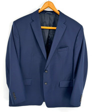 Ralph Lauren Navy Blue Luxury Wool Blend Sport Jacket 2 Button Blazer Men Sz 50R
