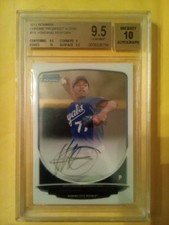 Yordano Ventura Auto 2013 Bownan Chrome On Card Autograph GEM MINT BGS 9.5 10