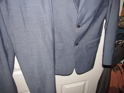 CALVIN KLEIN Boy's Size 18 Reg Blue Suit Flat Front Pants 29 X 30 - Picture 4 of 5