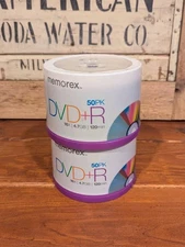 Memorex DVD+R, 16X, 4.7 GB, Blank Disks, 120 Min, 50 Pack - Lot of 2 (Brand New)