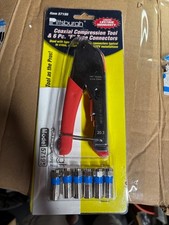 New Pittsburgh Coaxial Compression Tool + 6 “F" Type Connectors - Item #57195