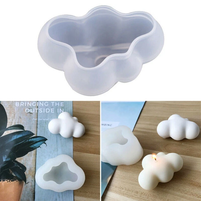 Mould Soy Soap Aromatherapy Candle Candles Mold 3D Clouds Shape DIY Craft Cube - Image 2 of 4
