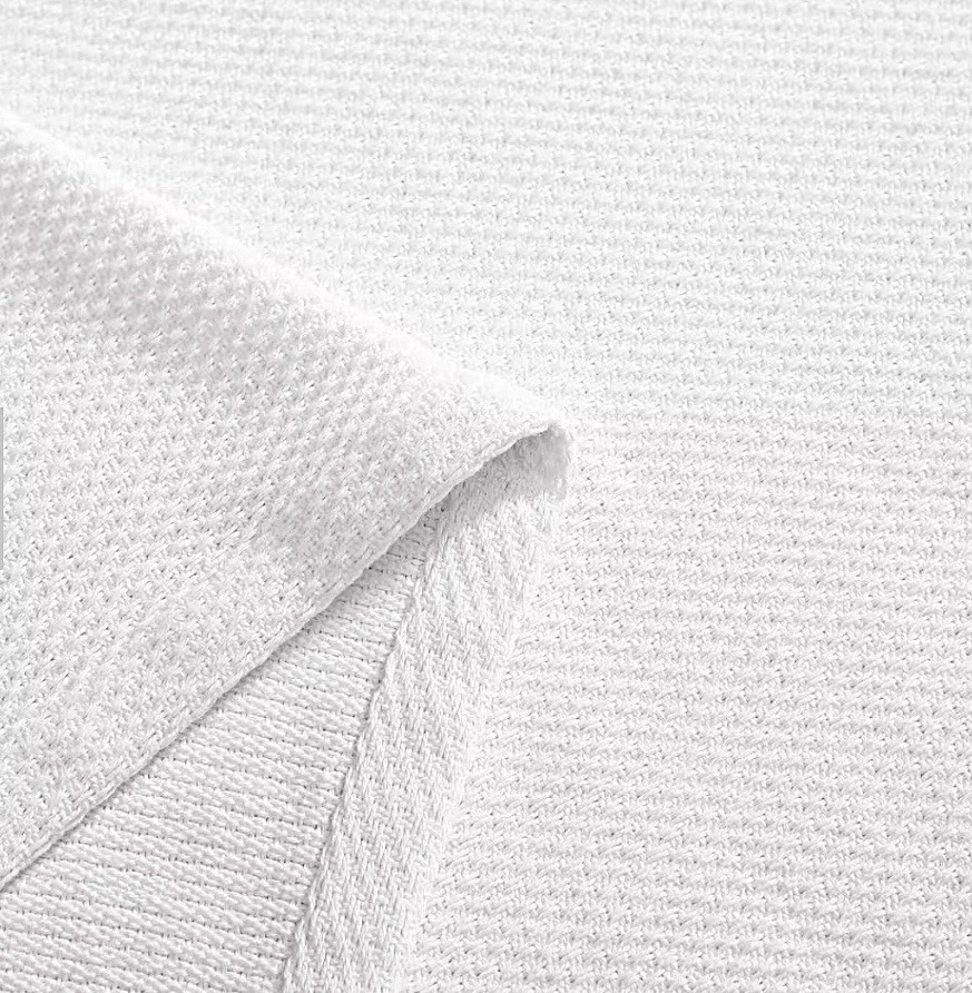 Tommy Hilfiger Piqué Blanco Sólido Algodón COMPLETO/QUEEN Diseñador Manta 90x90 Foto 4 de 4