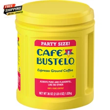 Espresso Ground Coffee, Dark Roast, 36 Oz Canister