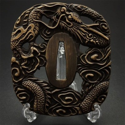 H55 Japanese Sword Tsuba Alloy Handmade Modern Design 117G