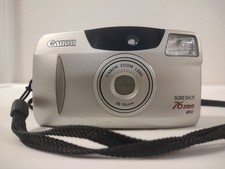 Canon Sure Shot 76 zoom 35mm Film Camera Point Shoot 38-76mm zoom lens UNTESTED