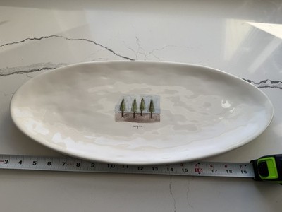 RARE VTG Rae Dunn Pottery Barn ''Tea Garden'' Oval Platter 19  - Inspire Trees