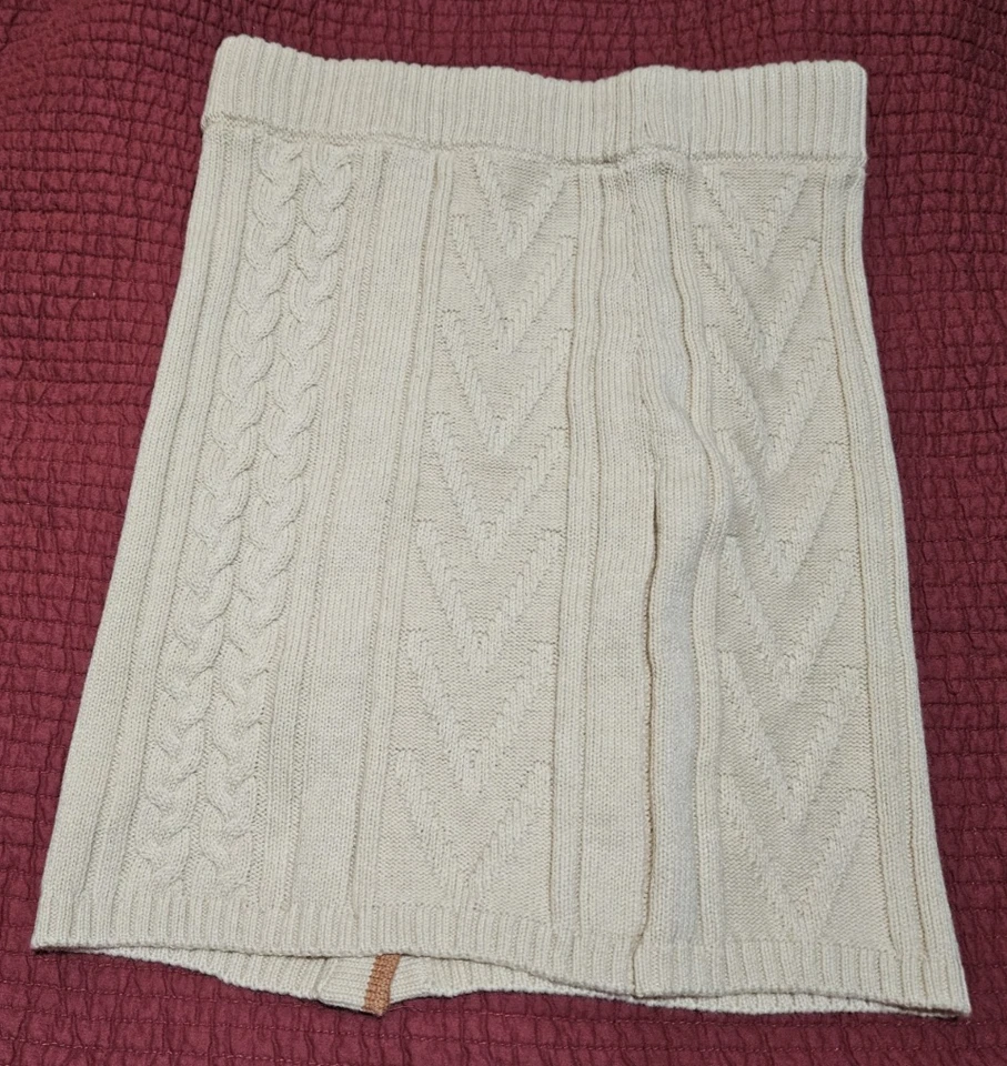 Minifalda Monrow para mujer beige algodón lana lápiz tejido con cable acanalado talla S Foto 4 de 4