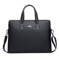  Business Bag Leather Briefcase Shoulder Laptop Business Bag for Men Black