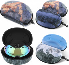 Large Hard Shell Goggle Cases for Ski and Snow Sports - 2 Pack