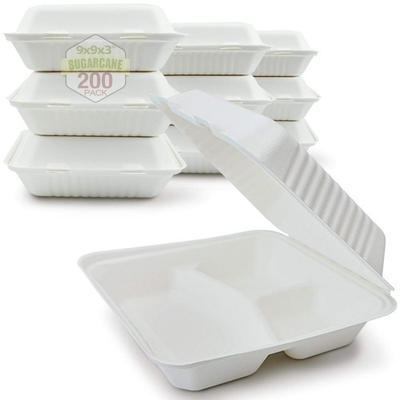 #ad Green Earth 9 inch 200 Count 3 Compartment Compostable Clamshell Natural ... $102.83