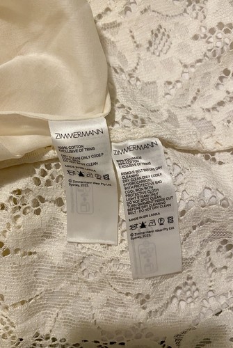ZIMMERMANN Matchmaker Lace Sheath Dress in Cream • Size 1 / AU 10 / US 6 • BNWT - Picture 10 of 14