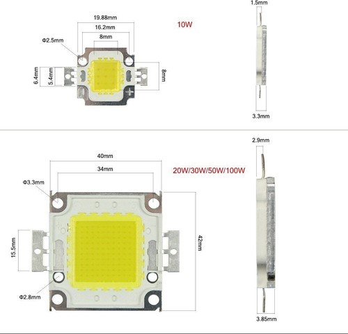 LED Chip COB 10W 20W 30W 50W 100W Chips High Power 12V / 36V SMD Floodlight Lamp - Picture 4 of 18