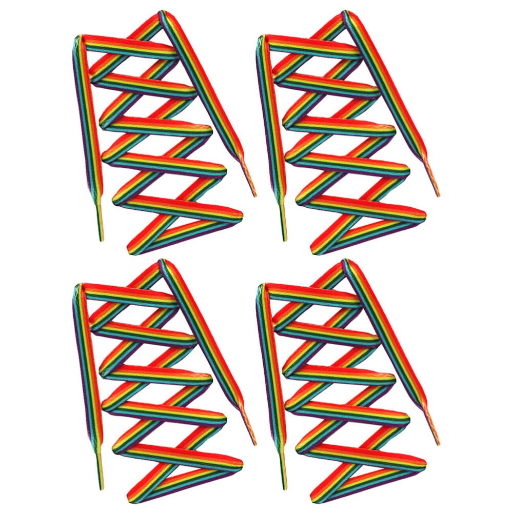 APL 2 paia di lacci arcobaleno signorina lacci a nastro per scarpe da ginnastica colorati