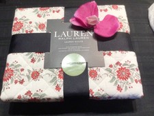 NEW 2 Ralph Lauren Pillow Shams Standard Quilted Maren Cotton Floral R 120