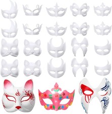 Elegant 50 Pcs White Blank Masks - Perfect for Painting and Dress-Up Events