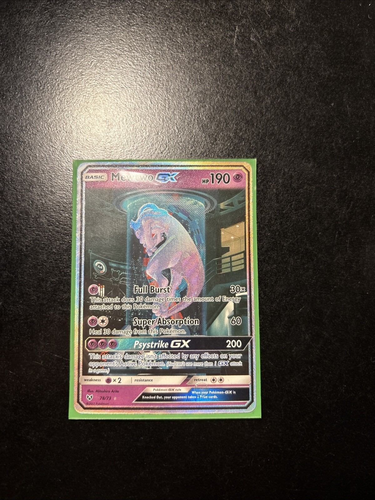 Pokémon TCG Shining Legends Mewtwo GX Secret Rare Card 78/73