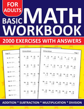 Basic Math Workbook for Adults Addition,Subtraction,Multiplication and Division