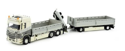 TEKNO - SCANIA Next Generation R650-V8 6x2 Pritsche mit Kran und Anhänger 1+1...
