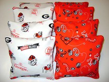 8 CORNHOLE BEAN BAG GEORGIA BULLDOGS BAGGO TAILGATE TOSS PAISLEY BND/W