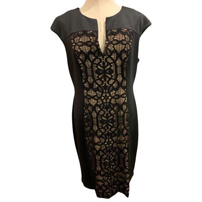 Size 16 Connected Apparel Stretch Sheath Dress Sleeveless Lace Front | eBay