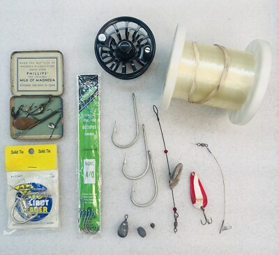 Fishing Gear Used Tackle Lot variety Hooks Fishing Line