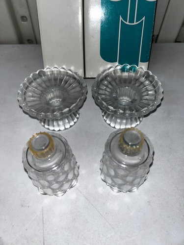 Vintage PartyLite P9246 Quilted Crystal Pair - Picture 2 of 6