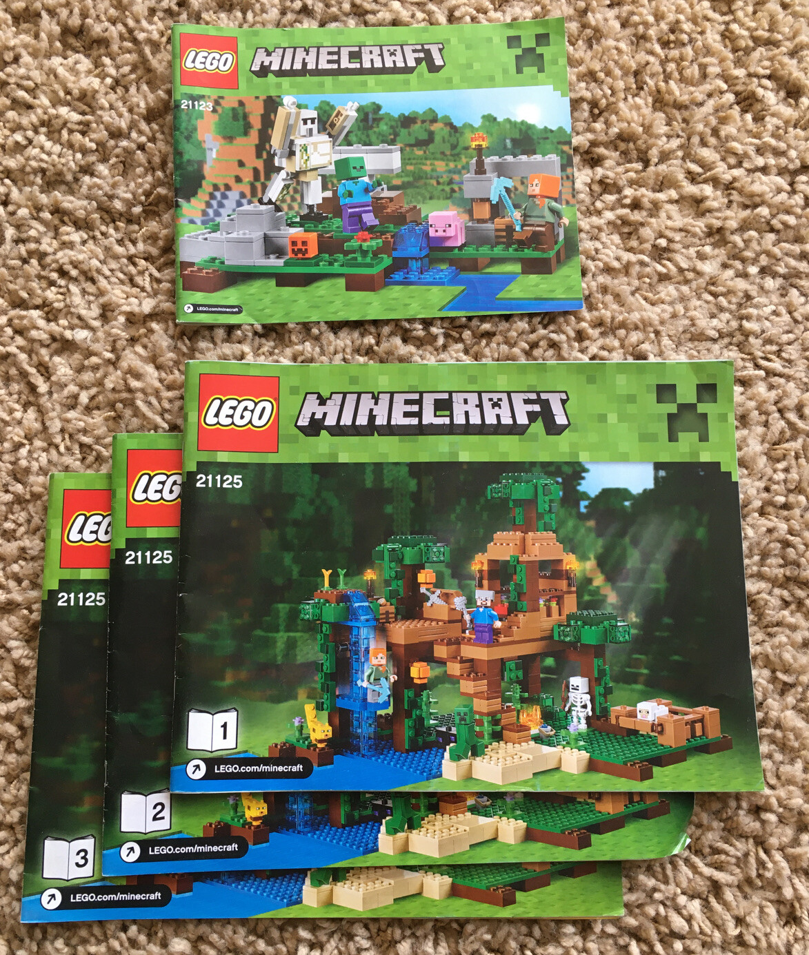 Lego 21125 The Jungle Tree House Minecraft Instruction Manual Books 3 OF 3 21123