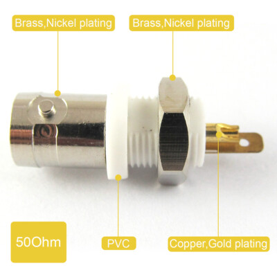 100pcs Brass BNC Female BNC Q9 Jack 50Ohm RF Coax CCTV Connecnt Panel Socket