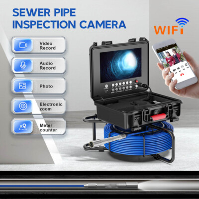 9'' 20M HD DVR WIFI Sewer Camer Pipe Inspection Camera Meter Counte 23mm Camera