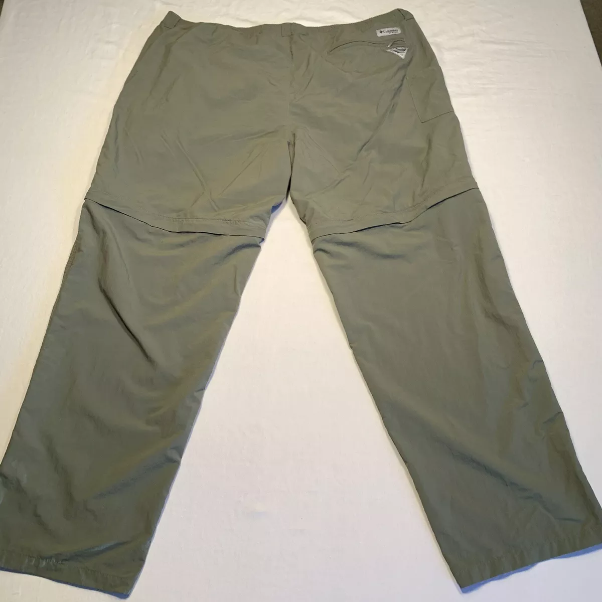 Columbia PFG Convertible Lined Fishing Pants Mens 2XL Green Casual Hiking  Shorts