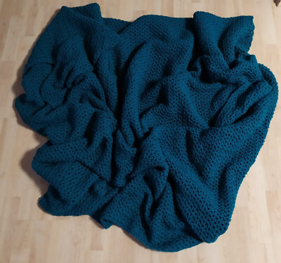 Kuscheldecke Plaid Sofadecke Couchdecke Tagesdecke 207 x 162 cm echte Handarbeit
