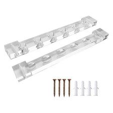 GSE 2-Piece 6 or 8 Acrylic Billiard Cue Rack Wall Mounted Holders, Rack Set