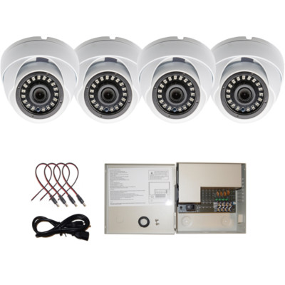 Evertech 4x Outdoor DayNight Security Camera with 12V DC 4 Port Power Box Supply