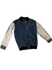 Draco Harry Potter Denim Jacket Cream Color Sleeves Rib Collar Unlined Sz 13/14