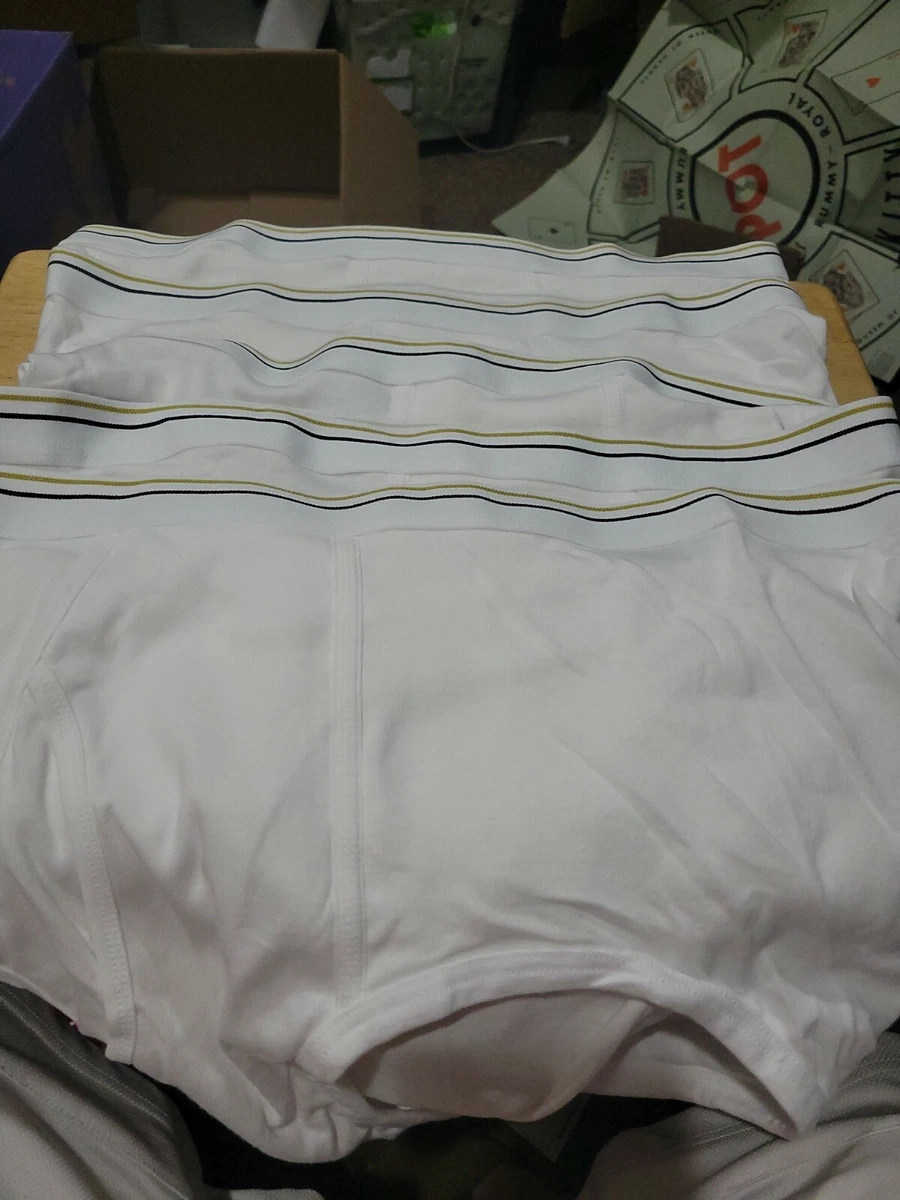 Men's Stafford Briefs Size 40 White Blue-Gold Waistband LOT OF 6