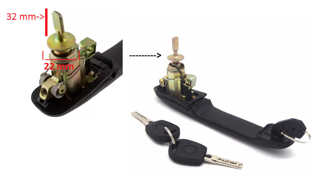 Poignée de porte Ford Galaxy 1995-2005 avant extérieure réversible en ABS renforcé