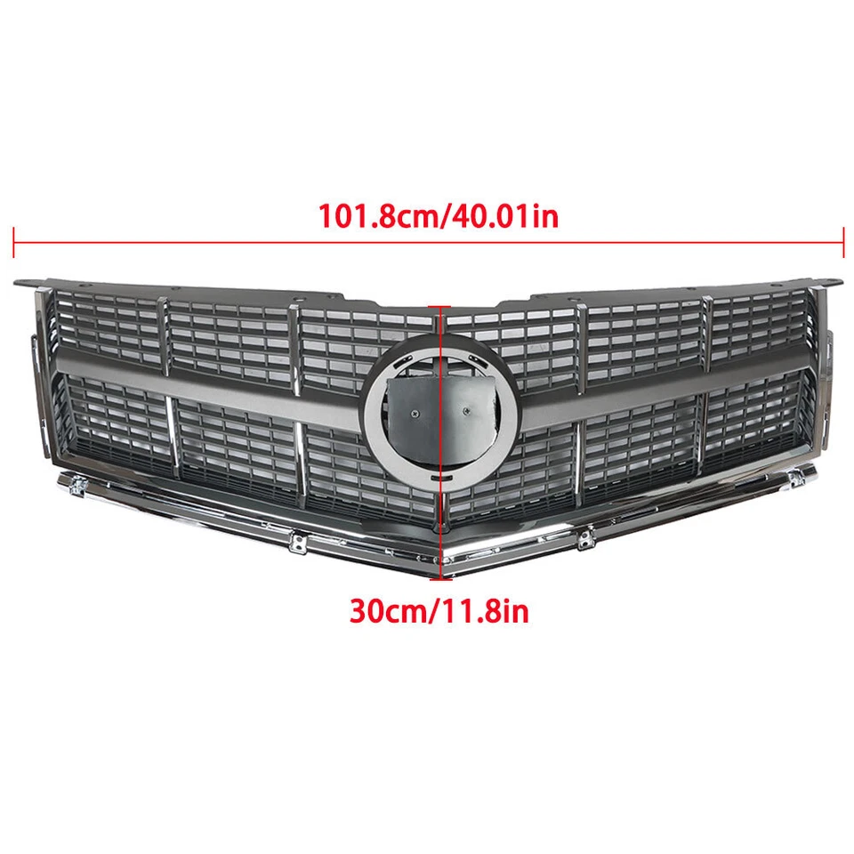 Front Grille Bumper Upper For Cadillac SRX 2010-2012 Chrome Black Honeycomb Foto 2 de 4
