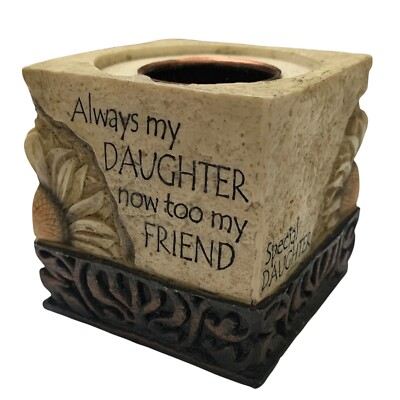 #ad Always My Daughter Now Too My Friend Stone Candle Holder $7.99