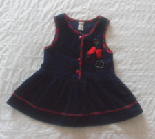Vintage Girls Navy Blue Corduroy Jumper Dress