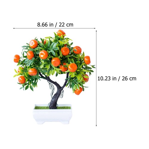 Fake Orange Tree Bonsai Fake Orange Tree Artificial Potted Plants Home Décor - Picture 7 of 11