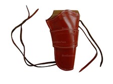 LEATHER WESTERN GUN HOLSTER REVOLVER PISTOL UNI FIT OPEN BOTTOM BARBED TOOLED