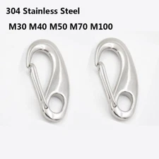 304 Stainless Steel Carabiner Clip Key Buckle Snap Spring Clips Hook M30 - M100 