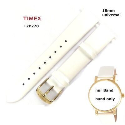 Bracelet De Rechange Timex TW2P95900 Pour Waterbury - Cuir Noir 20mm - Universel