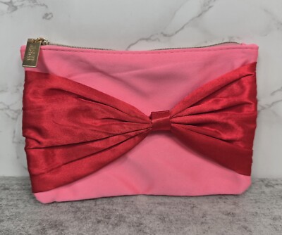 Ipsy 2024 December Pink Glam BAG ONLY Red Bow Candycane Collect Zip Pouch NEW