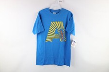 NOS Vtg 80s Adidas Mens Medium Spell Out Striped 1988 Olympics T-Shirt Blue USA