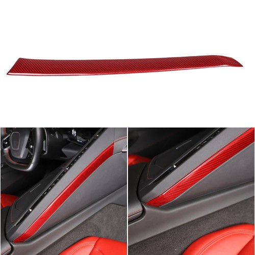 Red Real Carbon Fiber Full Interior Set Decor Cover Trim Kit for Corvette C8 20+ - Picture 363 of 444